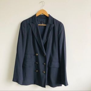 Double breasted navy blazer